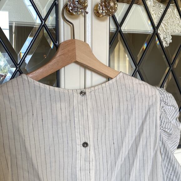 La Vie Rebecca Taylor Ruching Detail Long Sleeve Blouse w/ Puff Sleeve & Rufflin - Picture 12 of 16